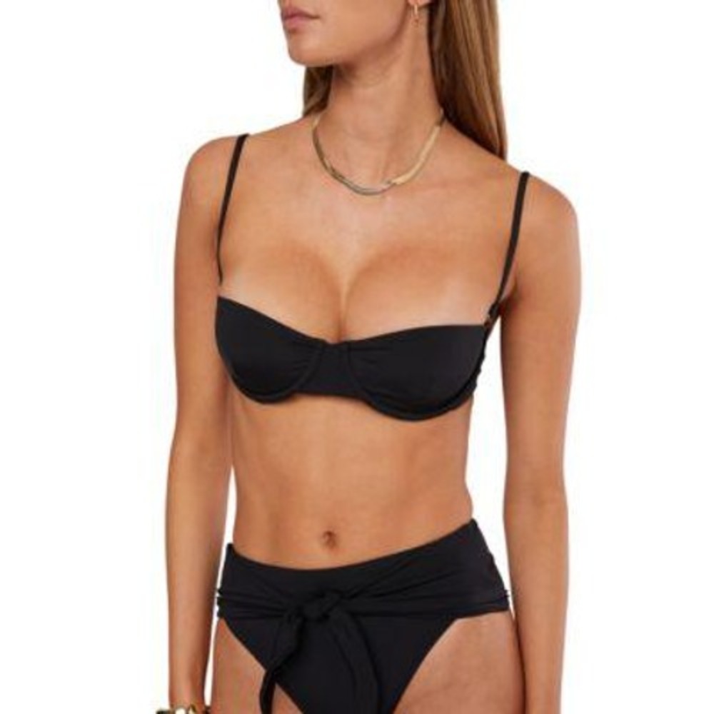 WeWoreWhat Balconette‎ Bikini Top Womens XL Black Underwire Adjustable NWT